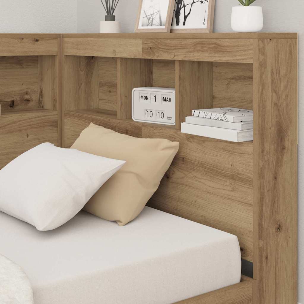 Storage Headboard with Shelf Artisan oak 80 cm Engineered wood